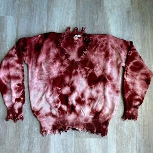 Fantastic Fawn Tie Dye Distressed Sweater